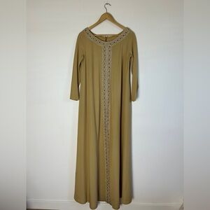 Vintage 1970s Lucie Ann of Beverly Hills Gold Beaded Kaftan